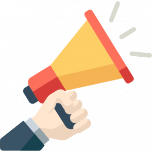 Zeichnung Megaphone in einer Hand